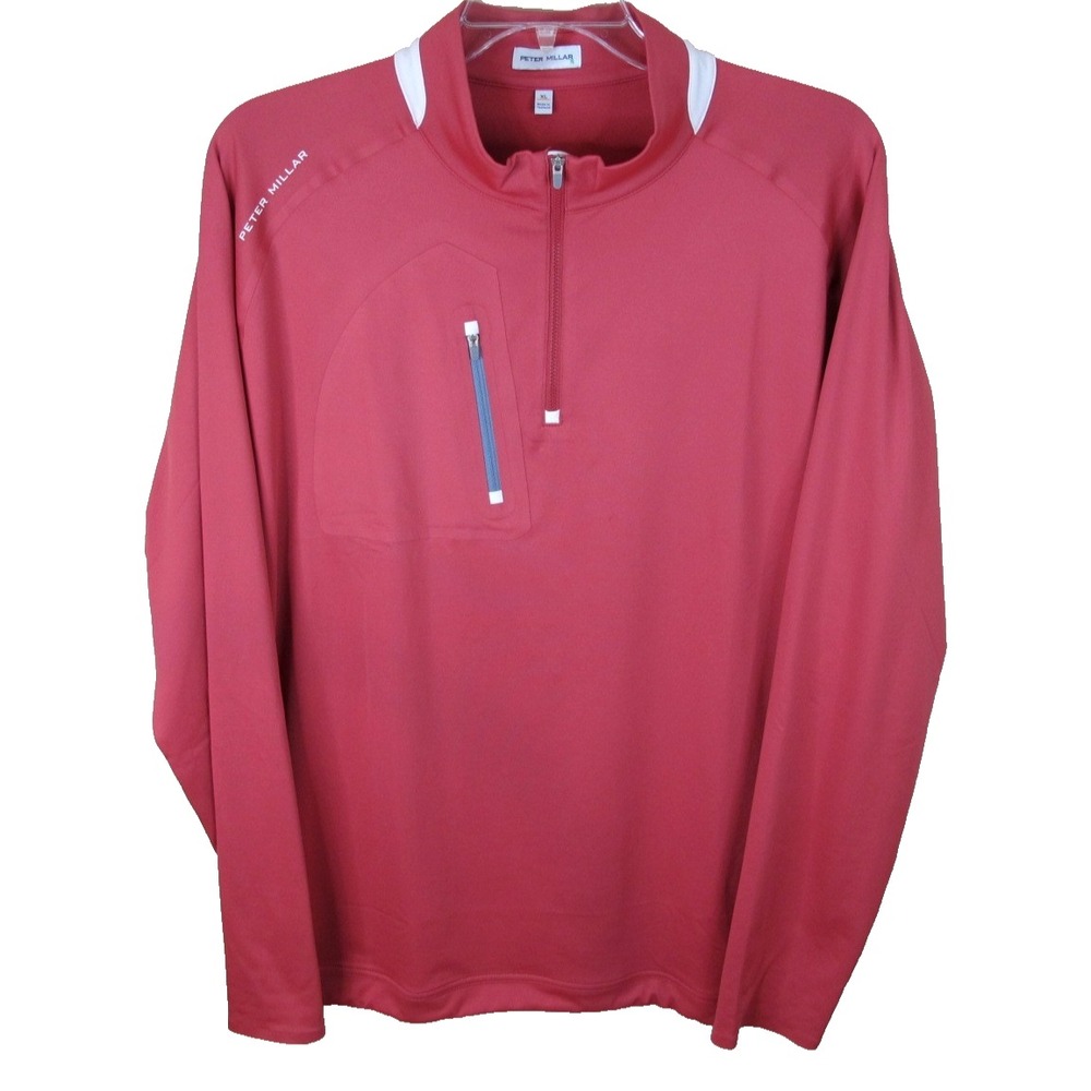 Peter Millar‎ Half Zip Weld Elite Hybrid Performance Golf Pullover Men's XL Pink